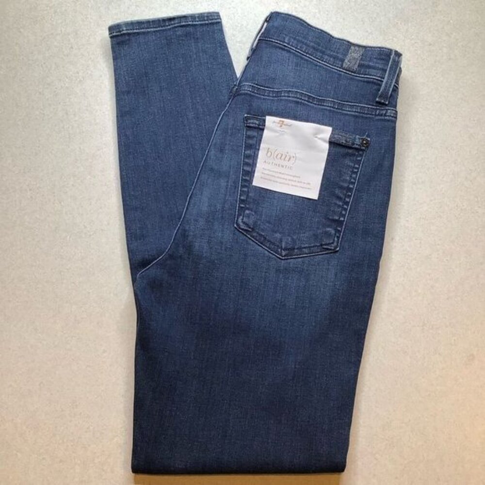 7 For All Mankind Jeans 27 B(Air) High Waist Ankle Skinny Authentic Myst… - Picture 2 of 7